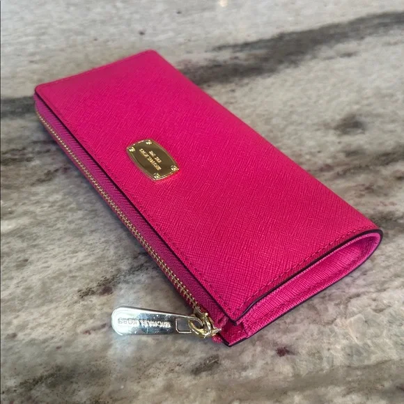 Michael Kors Raspberry Leather Wallet - Picture 3 of 6